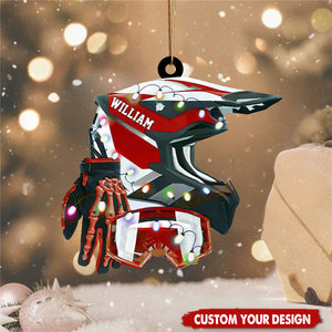 Gift for Racing Lover - Personalized Dirt Bike Ornament