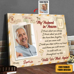 To My Love In Heaven Until We Meet Again-Custom Photo Personalized Memorial Canvas