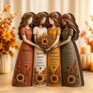 Personalized Best Friend Wooden Block, Fall Bestie Keepsake