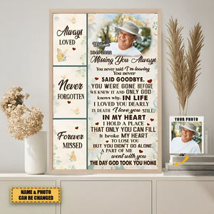 Custom Photo Personalized Canvas-Always Loved Vertical Poster