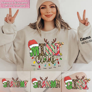 Personalized Christmas Sweat Shirt For Grandma/Mom - Customize Kids