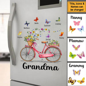 Gift for Grandma Bicycle With Flowers Sticker