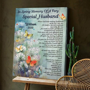 Personalized In Loving Memory Of Very Special Husband Poster