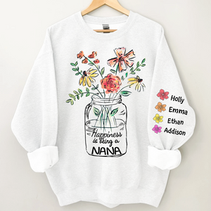 Happiness Is Being A Nana Flower Watercolor Sweatshirt