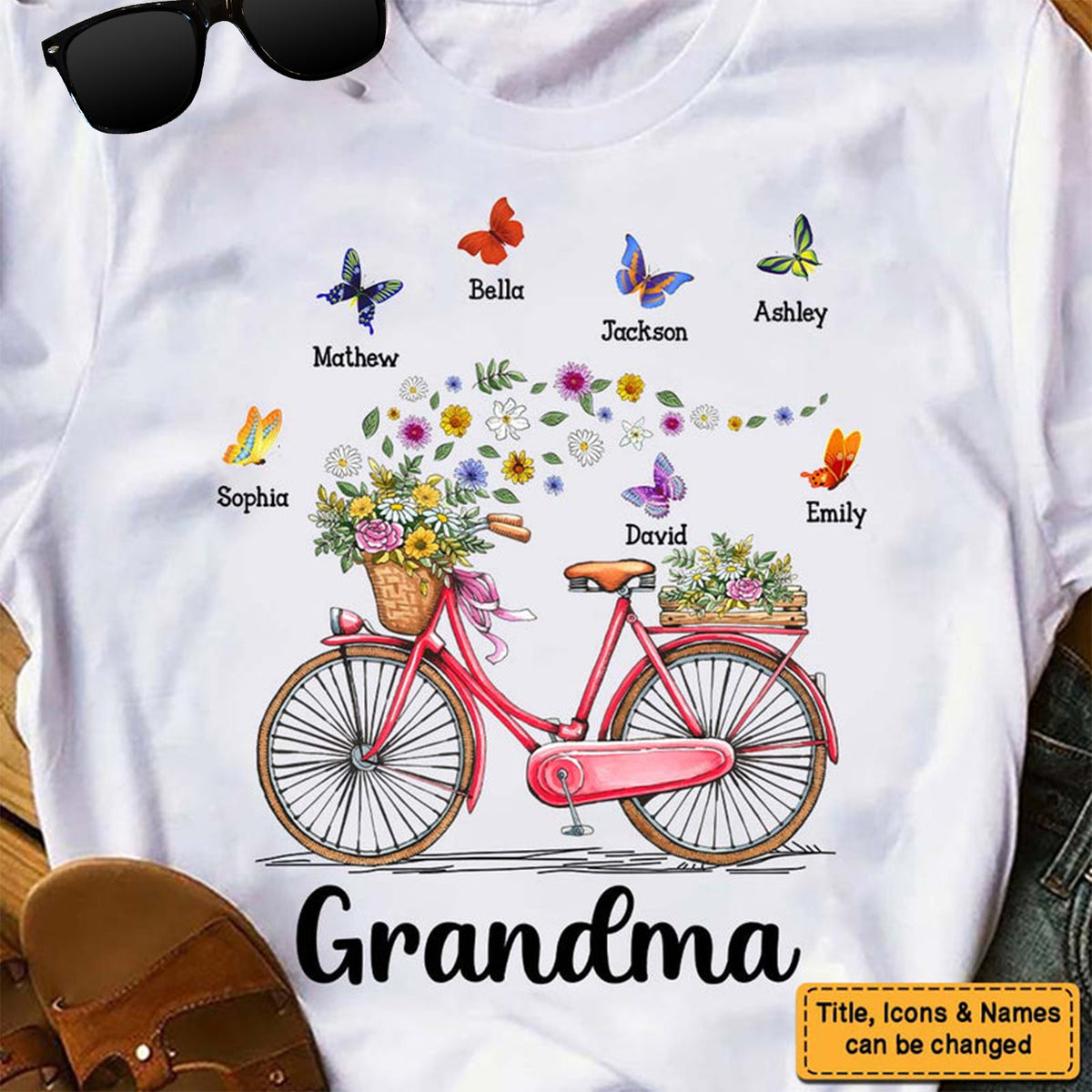 Gift for Grandma Bicycle With Flowers Shirt