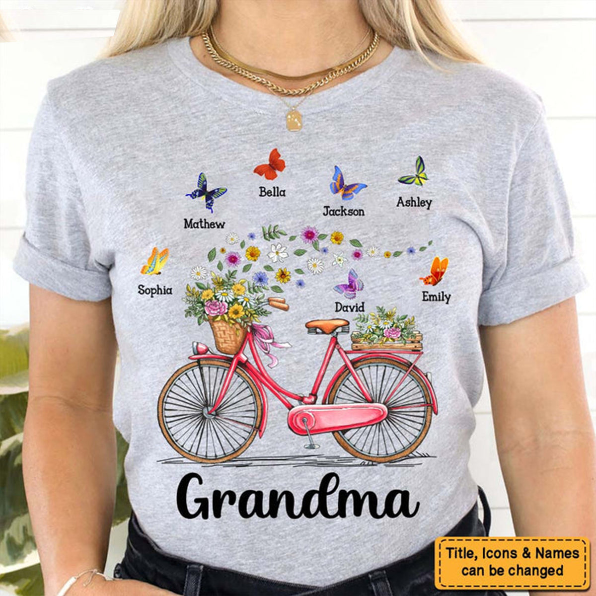 Gift for Grandma Bicycle With Flowers Shirt