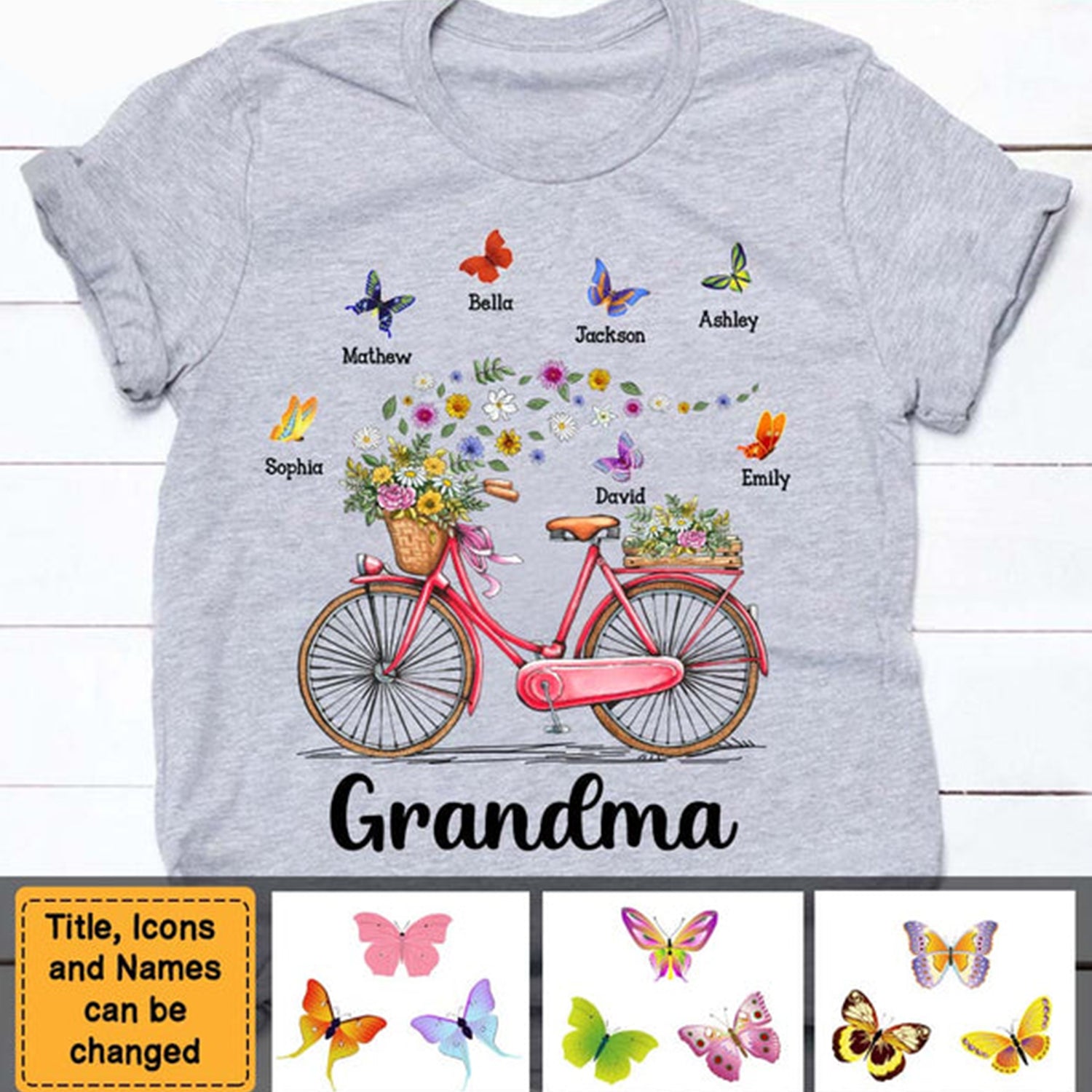 Gift for Grandma Bicycle With Flowers Shirt