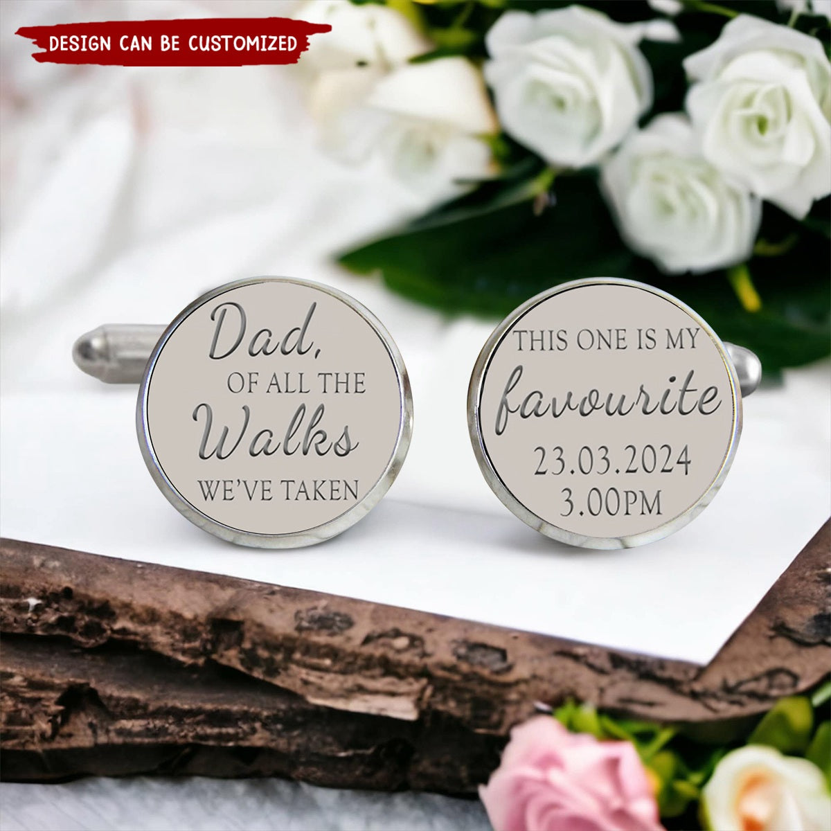 Personalized Dad Of All The Walks We've Taken Cufflinks