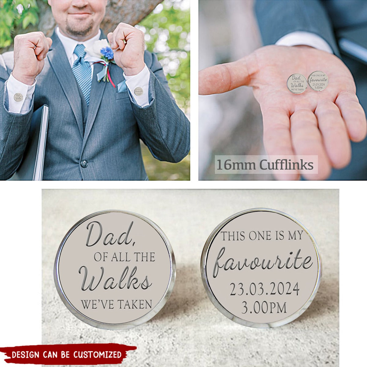 Personalized Dad Of All The Walks We've Taken Cufflinks