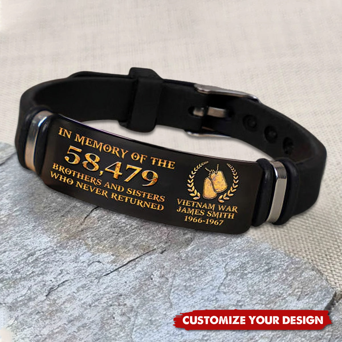 Personalized Vietnam Veteran Bracelet, In Memory Of 58479 Brothers And Sisters Who Never Returned Bracelet