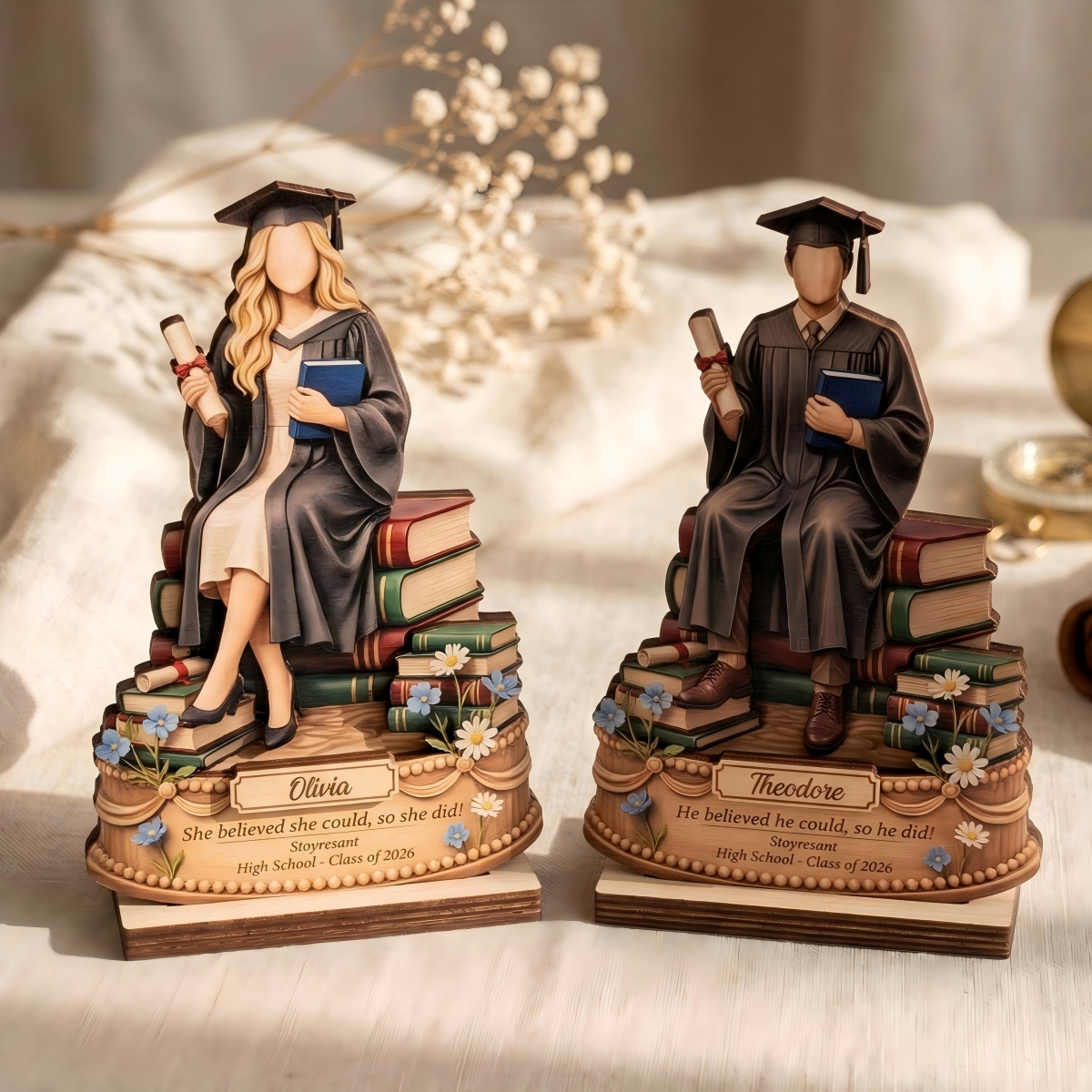 Custom Graduation Wood Plaque, Class of 2026 Decor Gift