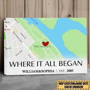 Where It All Began - Couple Personalized Custom Canvas