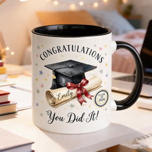 Custom Name Graduation Coffee Mug, Class of 2026