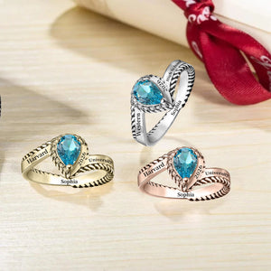 Graduation Birthstone Ring With Custom Engravings
