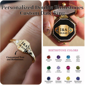 Personalized Custom Initia & Special Date Ring