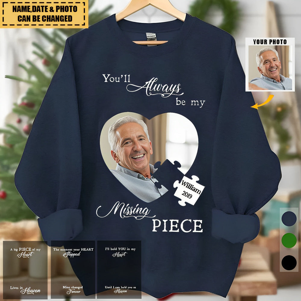 Memorial Upload Photo, A Big Piece Of My Heart Lives In Heaven Personalized Sweatshirt