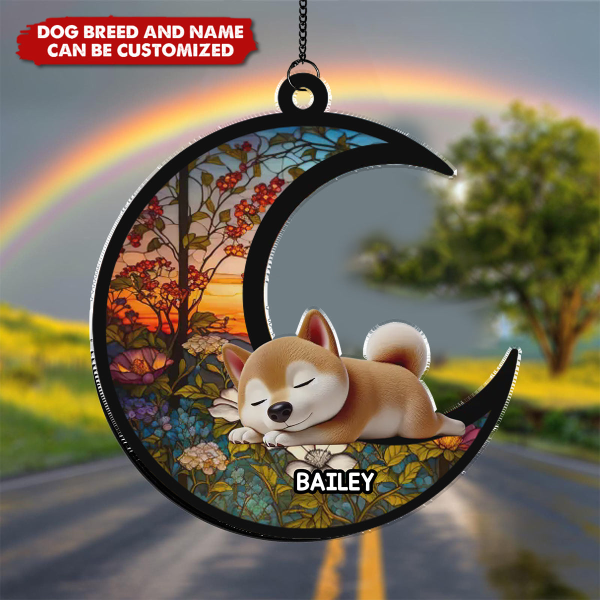 My Moon, My Memory, My Love - Memorial Personalized Window Hanging Suncatcher Ornament