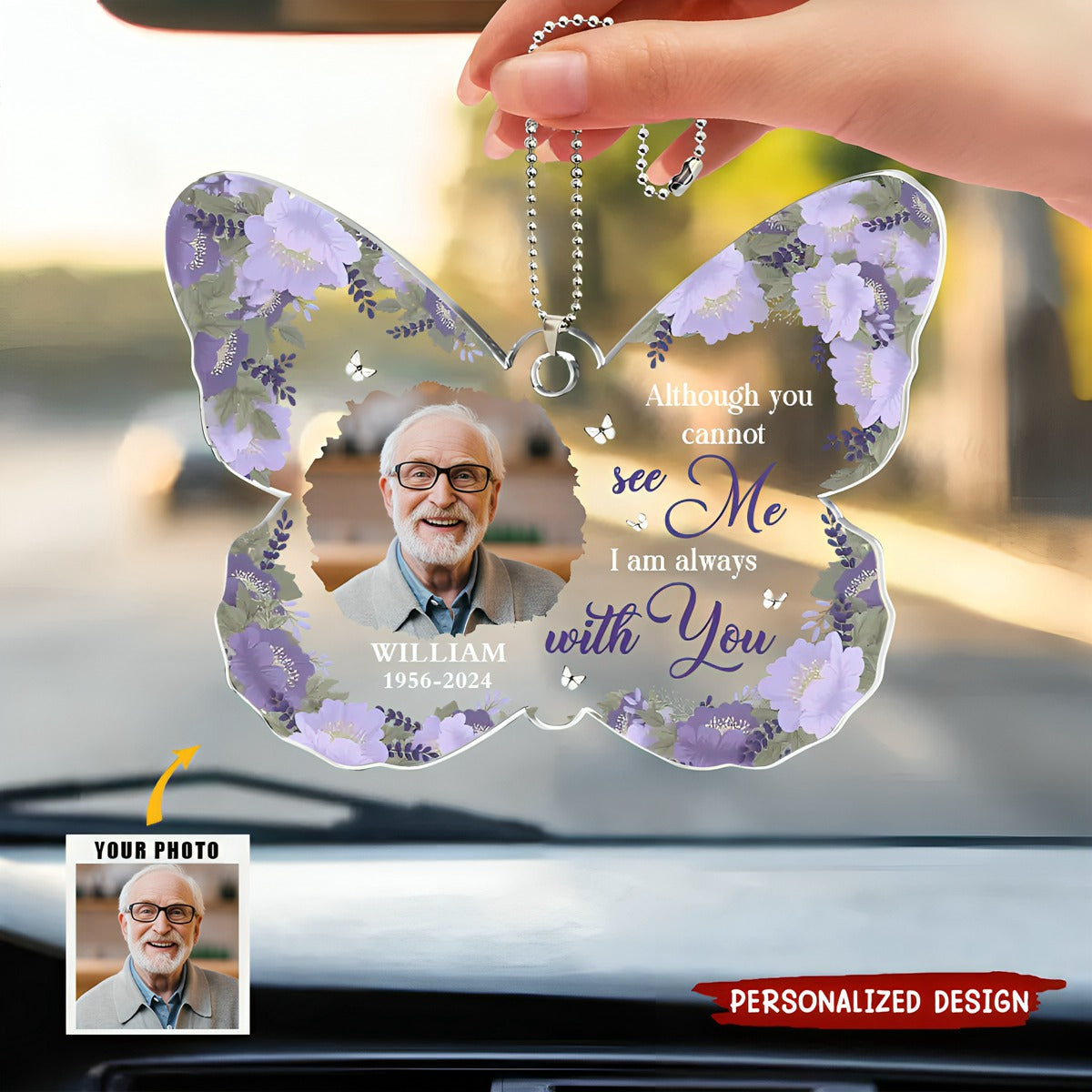Custom Photo I Am Always With You - Memorial Personalized Custom Car Ornament