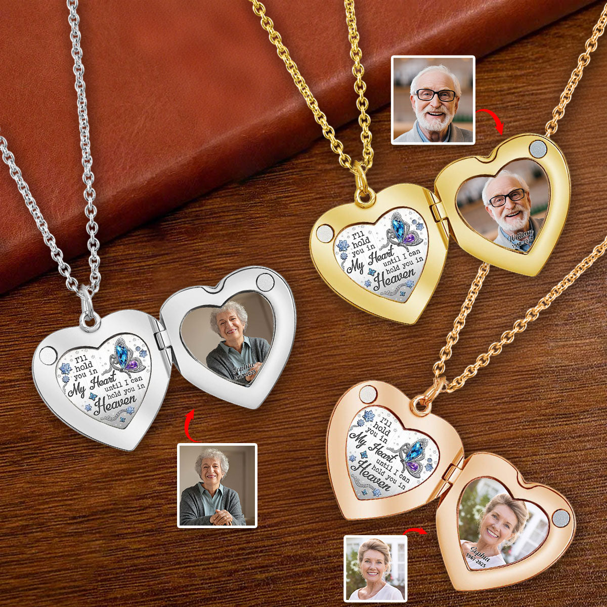 Forever In My Heart - Personalized Memorial Locket Pendant Necklace