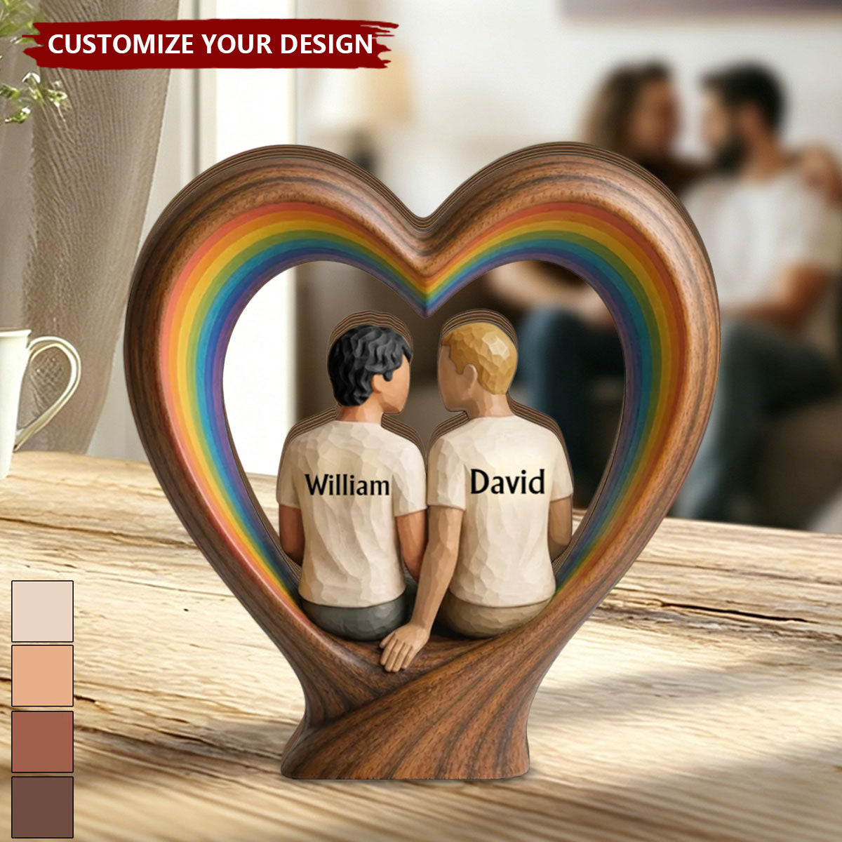 LGBT Rainbow Pride Gift Personalized LGBTQ Heart Decor