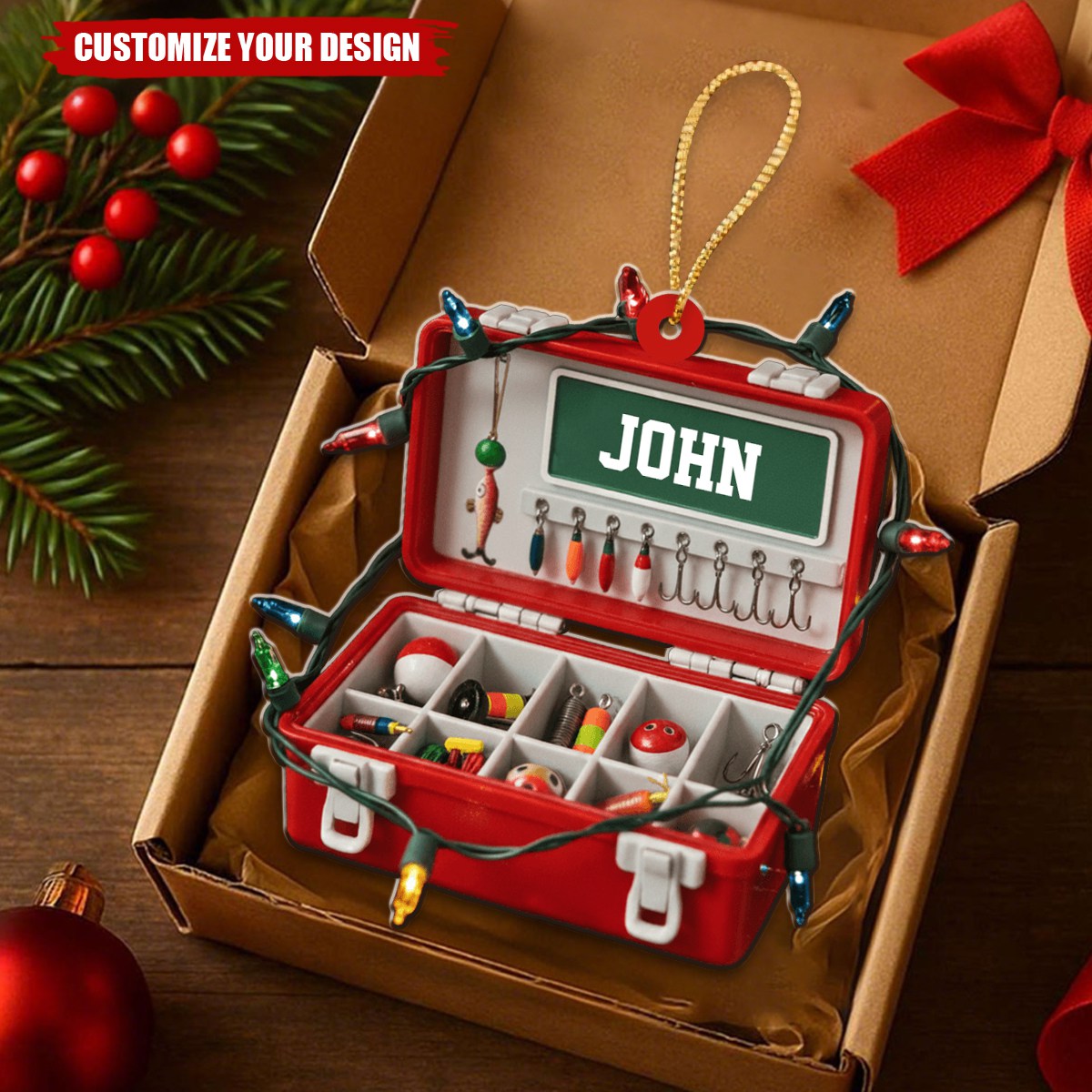 Merry Fishmas - Personalized Fishing Ornament