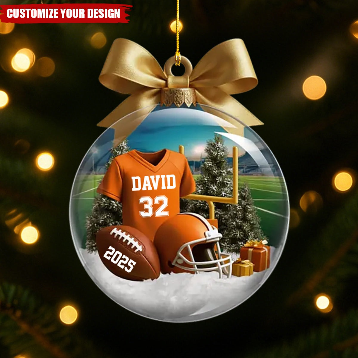 Chasing Dreams One Pitch - Custom American Football Acrylic Ornament