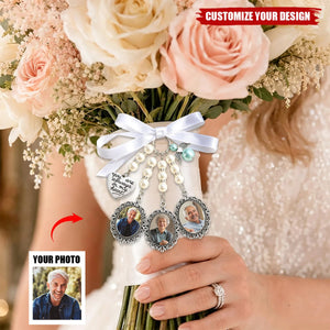 Custom Photo Bouquet Charm - Personalized Memorial Sympathy Gifts For Brides