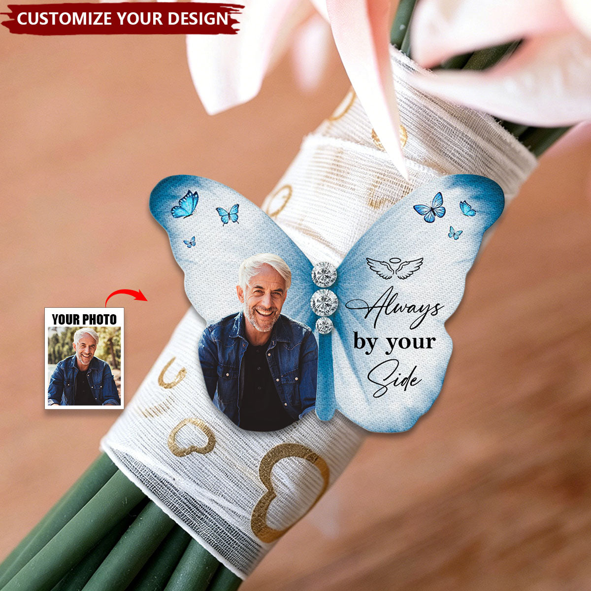 Walking With You Today And Always - Personalized Brooch