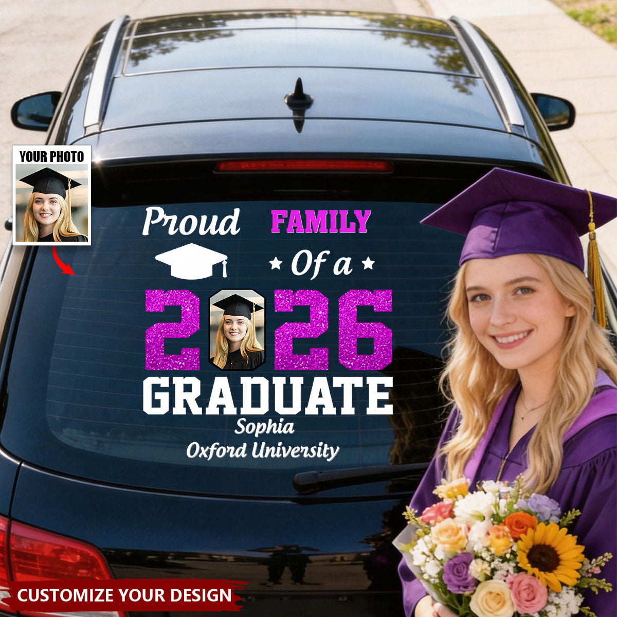 Proud Family Of A 2026 Graduate - Personalized Sticker