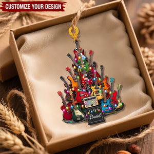 Personalized Guitar Christmas Tree Ornament, Christmas Gift For Guitar Lovers