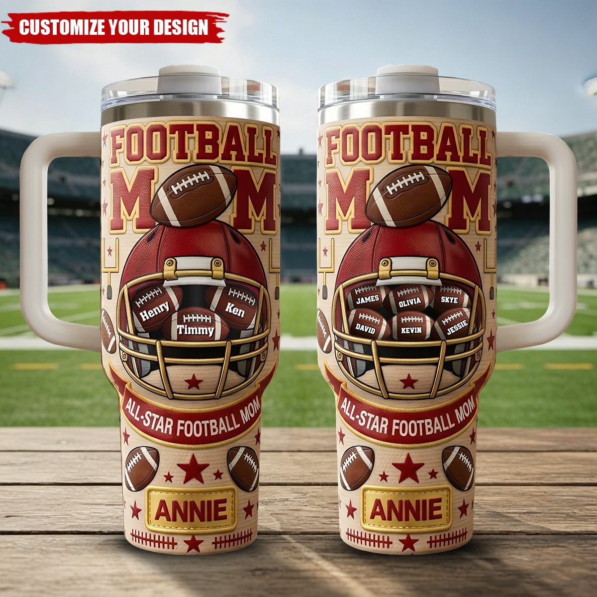 Football Mom 40oz Tumbler - Personalized Gifts For Mom