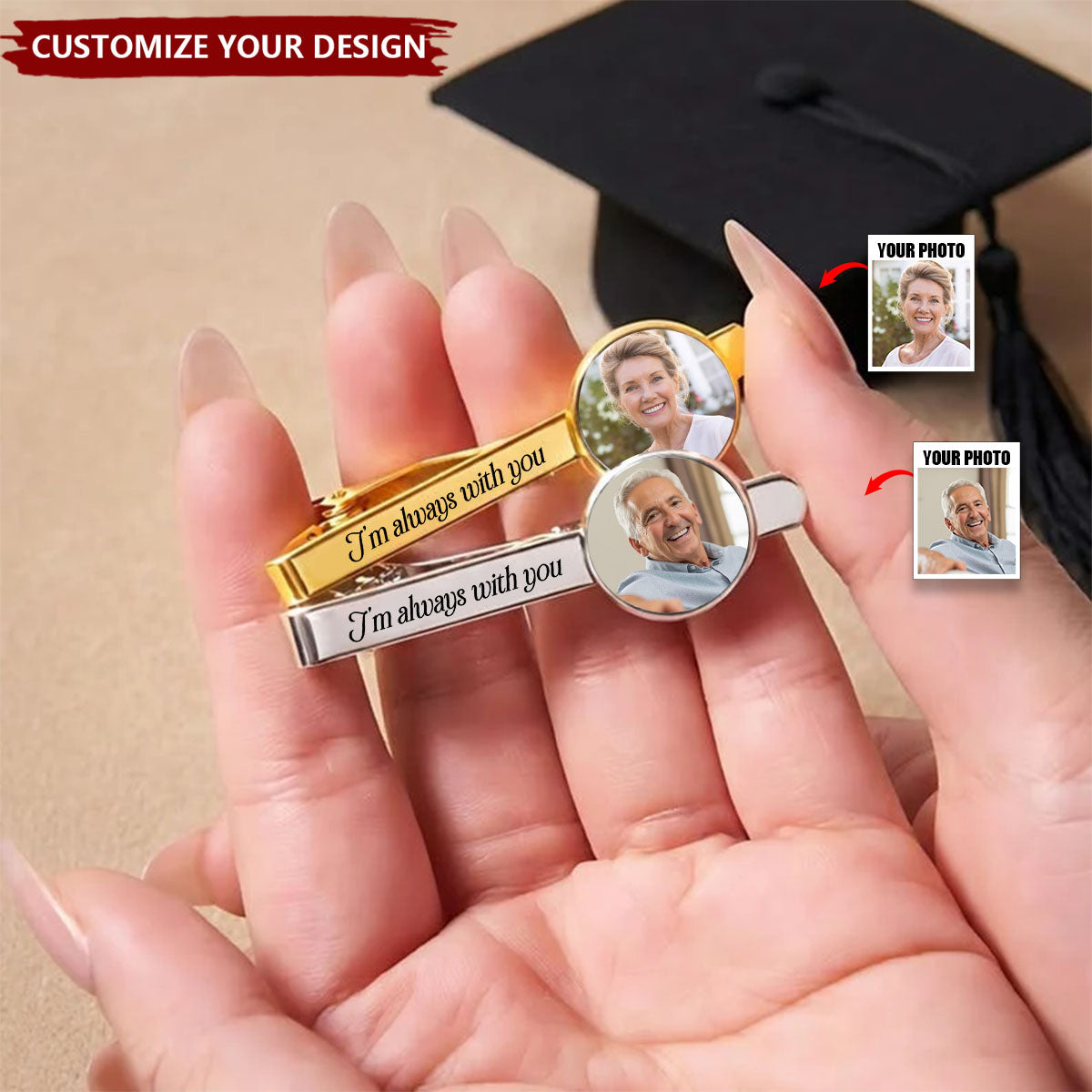 I'm In Heaven But I Won't Miss This Day - Personalized Tie Clip With Custom Photo