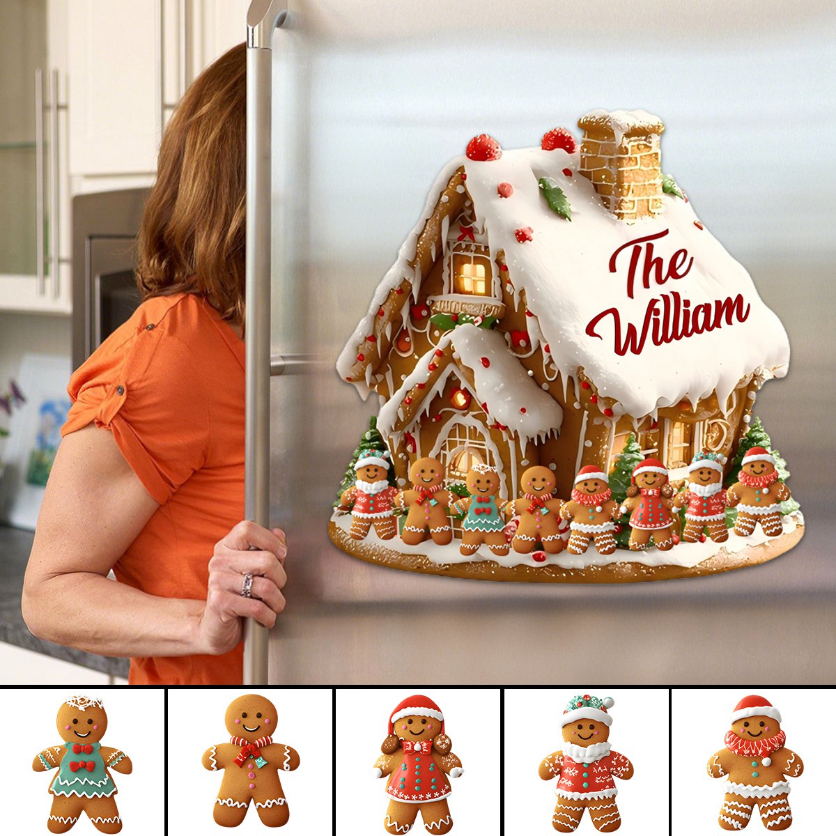 Gingerbread Family Christmas - Personalized Decal