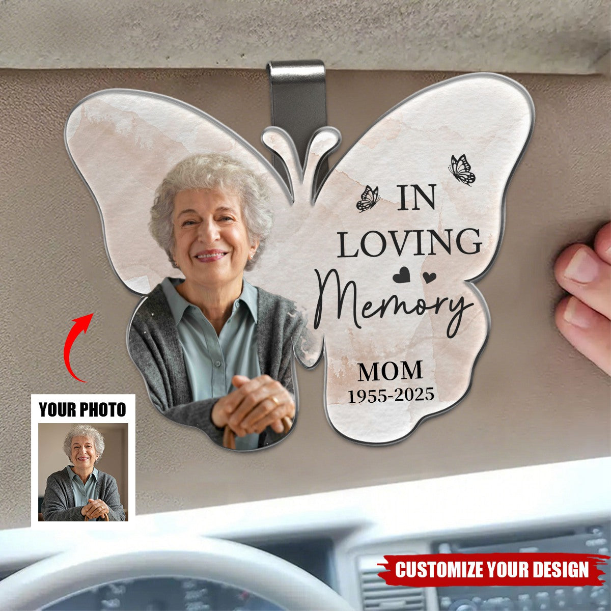 Custom Photo Memorial I Am Always With You - Personalized Custom Shaped Acrylic Car Visor Clip