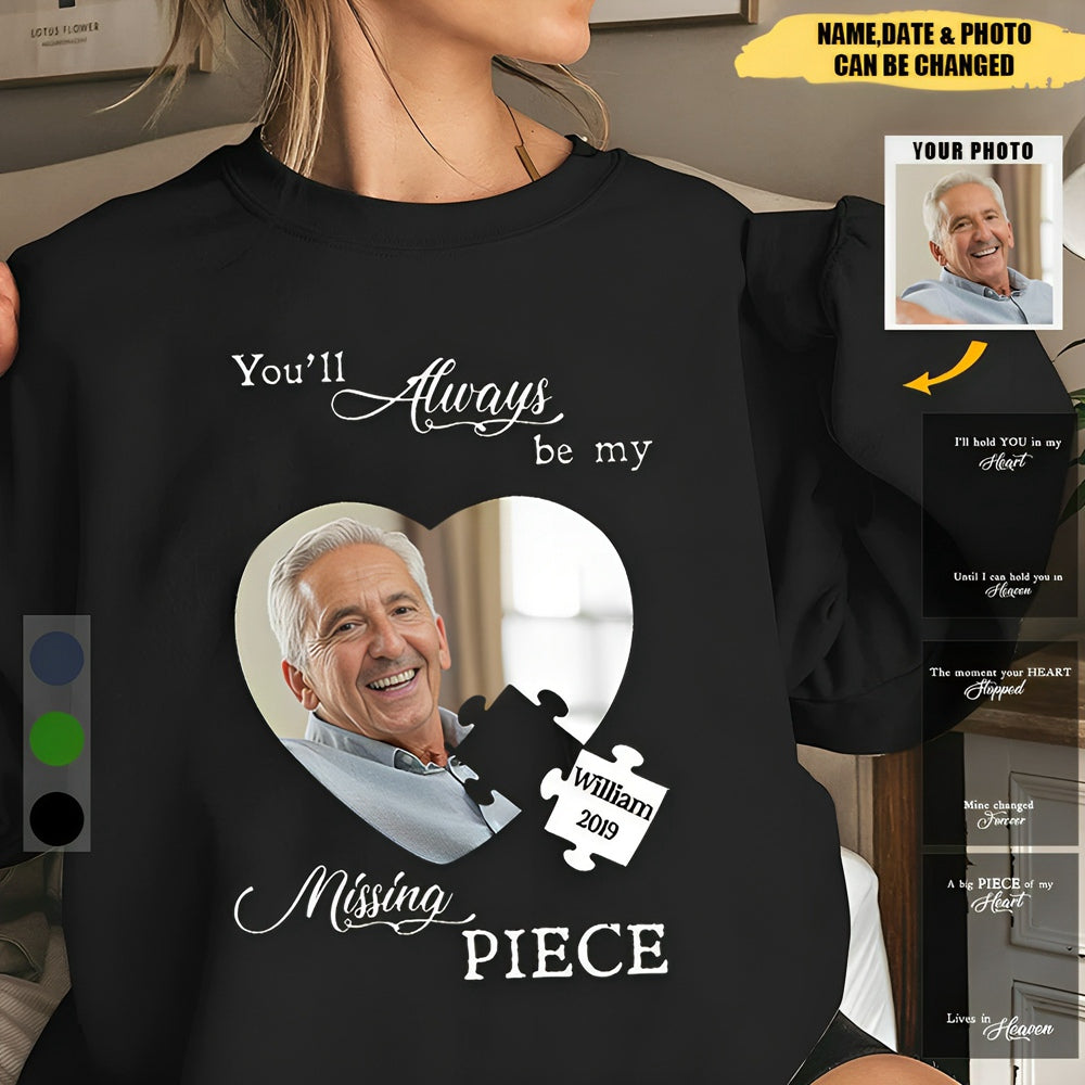 Memorial Upload Photo, A Big Piece Of My Heart Lives In Heaven Personalized Sweatshirt