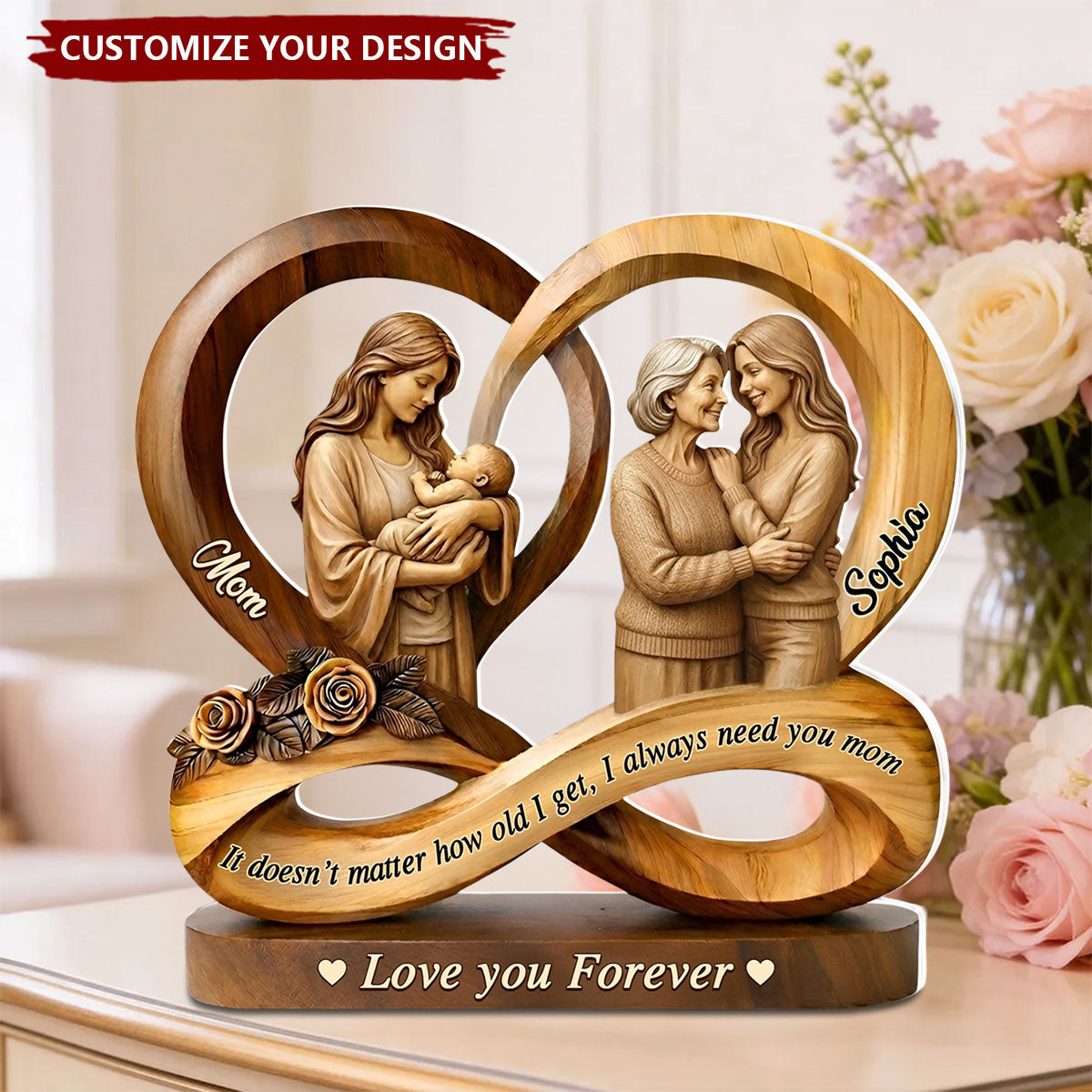 Personalized Mother And Daughter Acrylic Plaque Mothers Day Gift for Mom