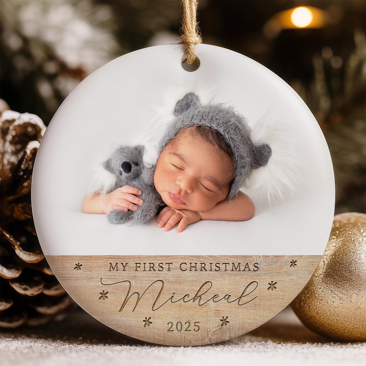 Personalized Baby’s First Christmas Ornament, Baby Holiday Keepsake