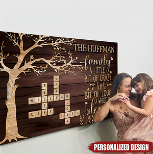 Personalized Family Name Crossword Canvas Poster