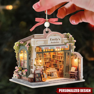 Personalized Bookstore Christmas Ornament, Unique Gift for Book Lovers