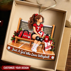 Personalized Volleyball Girl Christmas Ornament,Just A Girl Who Loves Volleyball Ornament