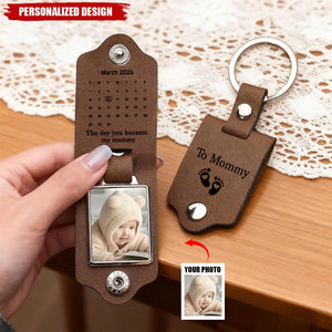 The Day You Became My Daddy Keychain, Personalised New Dad Keychain Gift