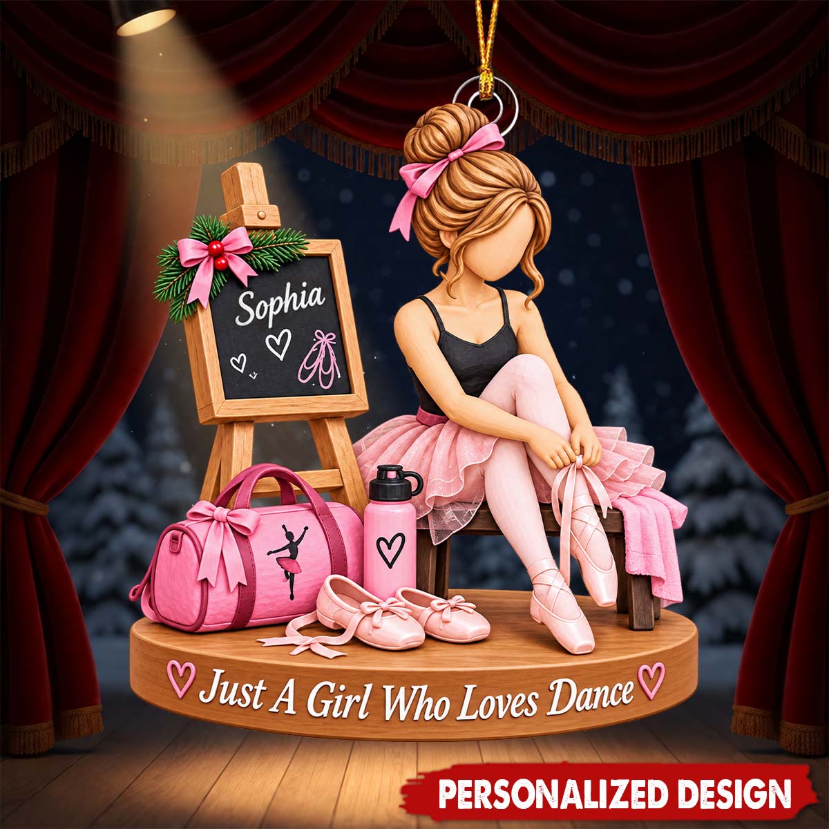 Personalized Dance Christmas Ornament, Custom Name Dancer Ornament