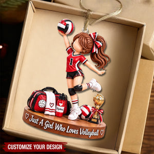 Personalized Volleyball Christmas Ornament, Just A Girl Who Loves Volleyball