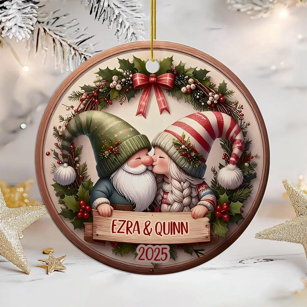 Personalized Kissing Couple Ornament, Keepsake Gift