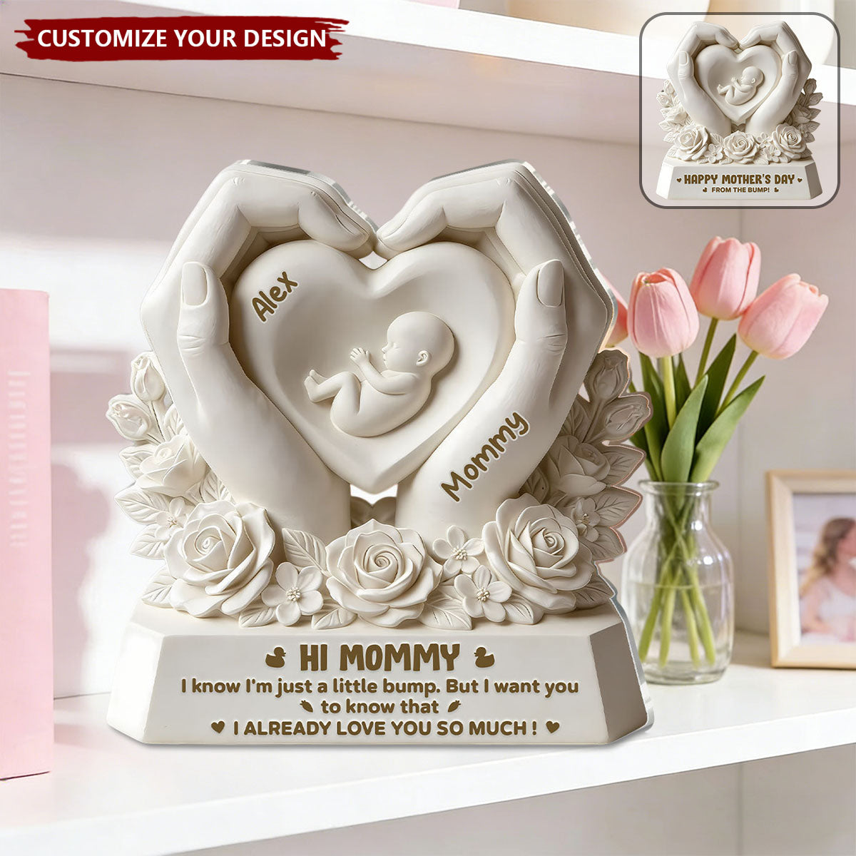 Little Bump Love Message - Personalized Custom Shaped Acrylic Plaque