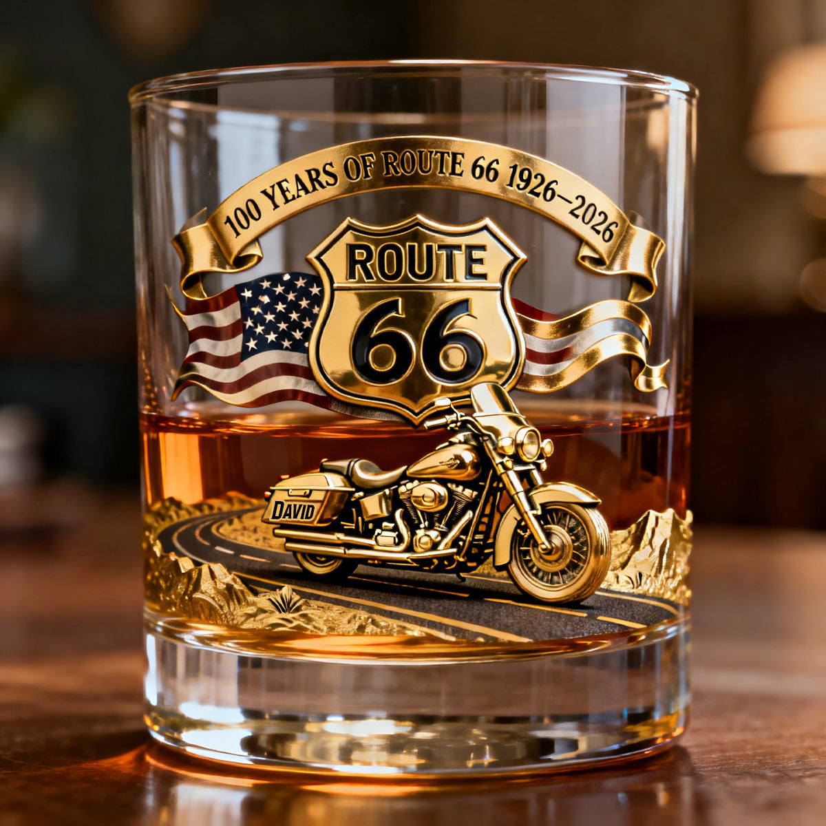 100 Years Of Route Personalized Gifts For Bikers 11oz Round Glass
