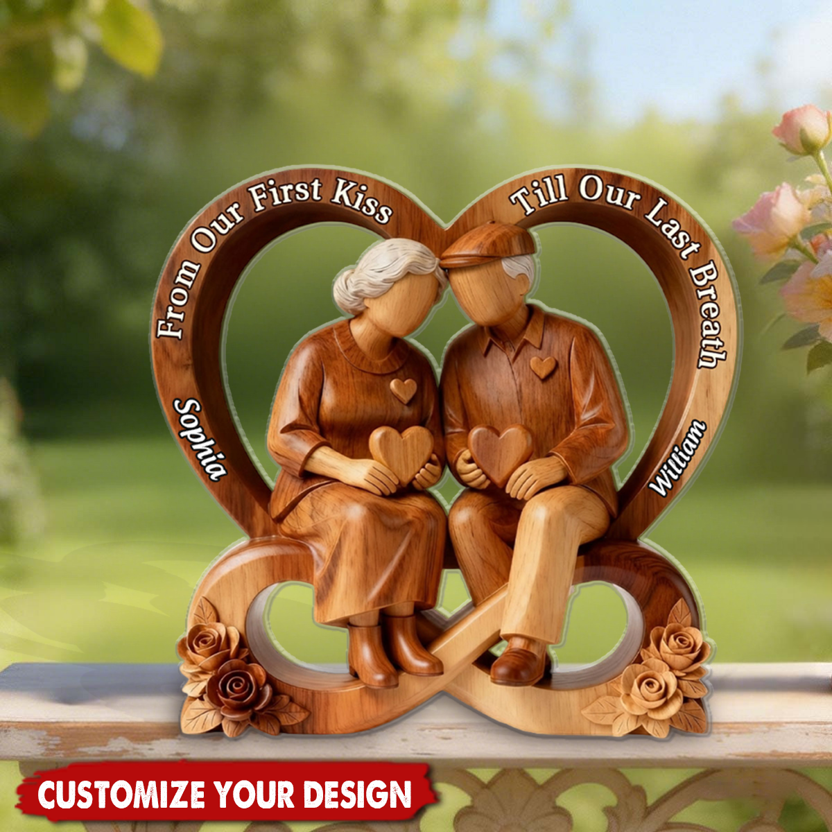 Infinity Heart Couple Keepsake - Personalized Custom Shaped Acrylic Plaque