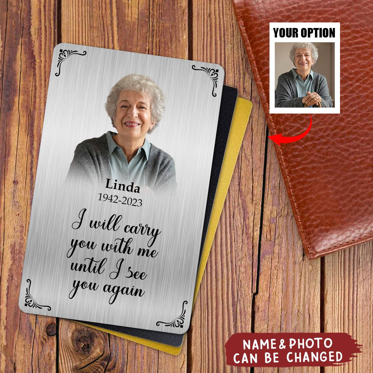 Personalised A Big Piece Of My Heart Lives In Heaven Wallet Card