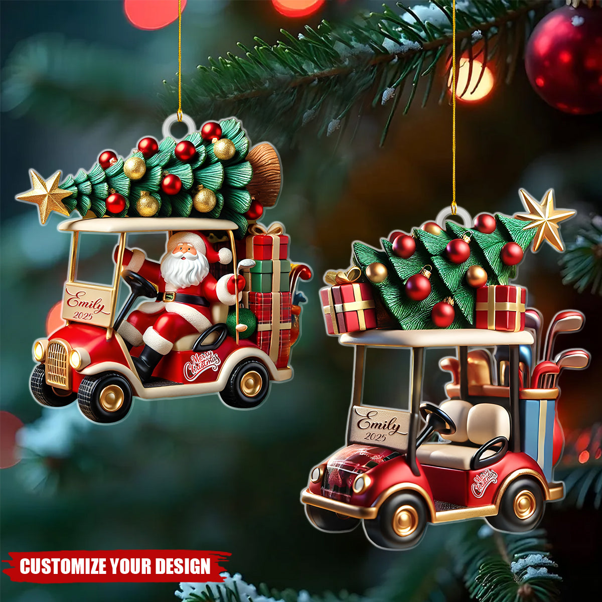 Personalized Golf Car Acrylic Ornament, Golf Lovers Gifts