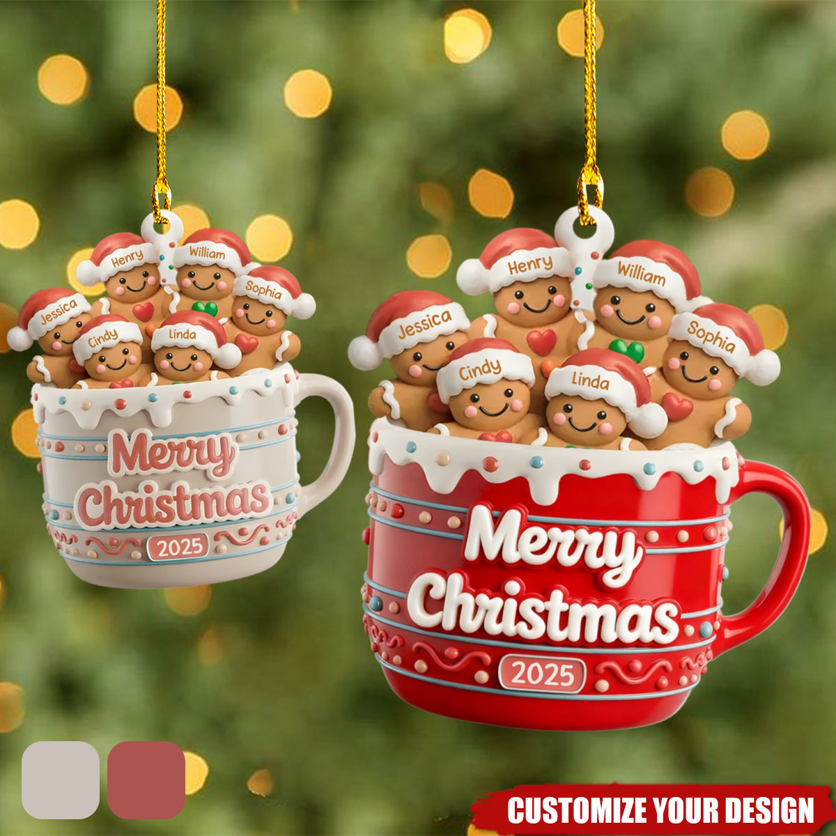 Cookie Crew Forever - Personalized Gingerbread Family Acrylic Ornament